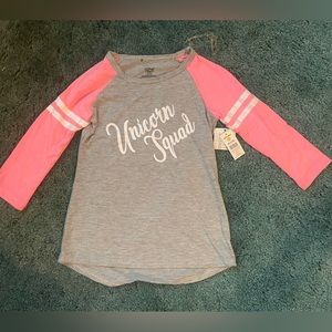 Unicorn Squad - 3Quarter Length TShirt - Girls M - New w Tags
